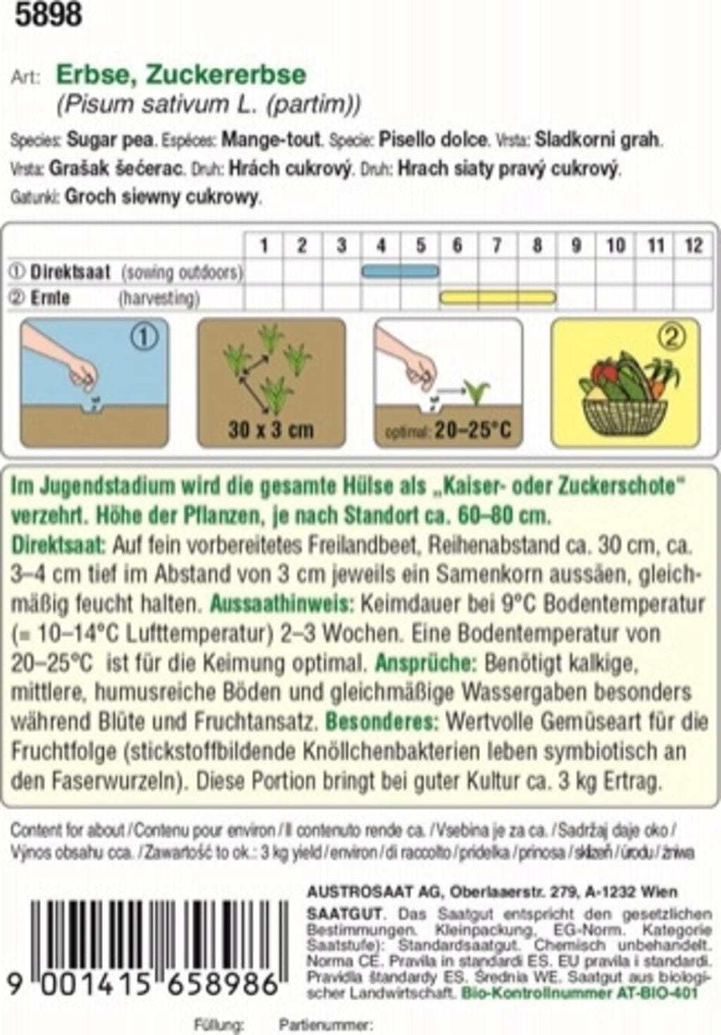  Bio Zuckererbse "Norli"