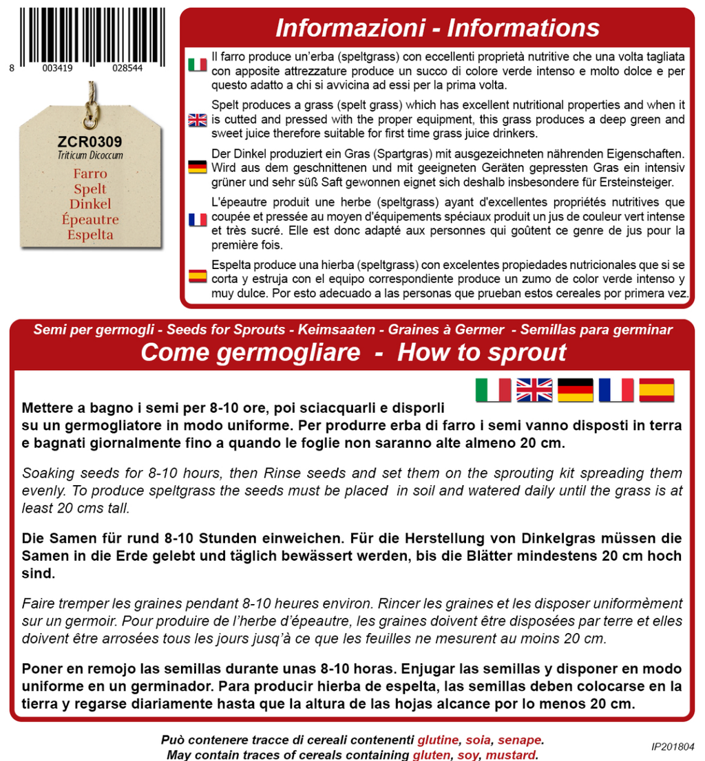  Bio Keimsprossen "Dinkel", 80 G
