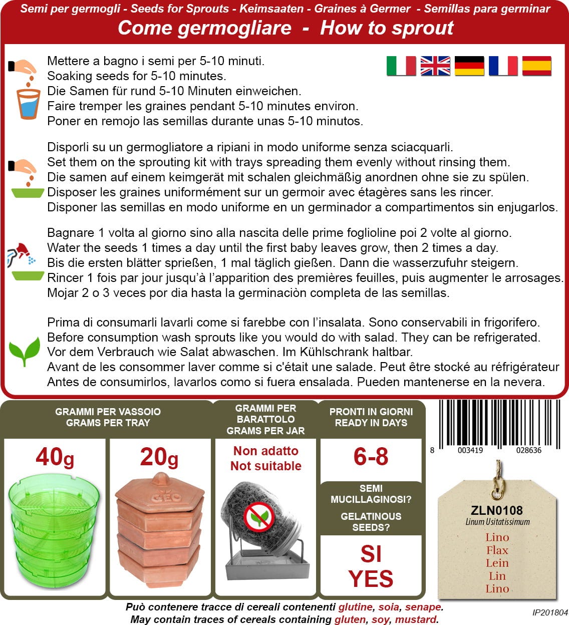  Bio Keimsprossen "Lein", 80 G