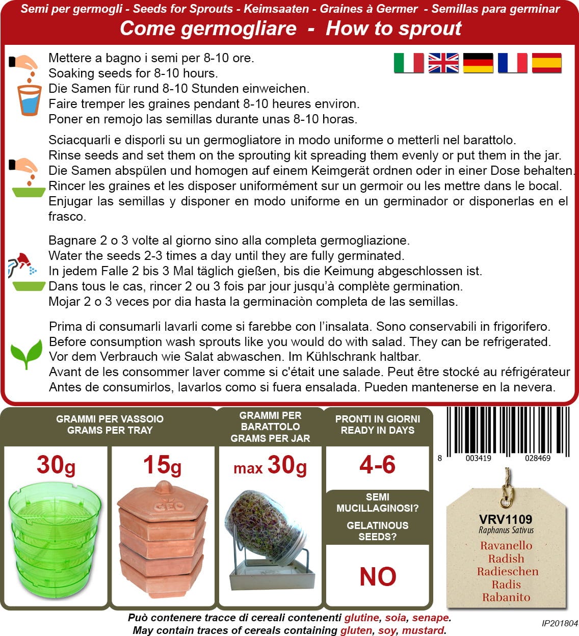  Bio Keimsprossen "Radieschen", 30 G