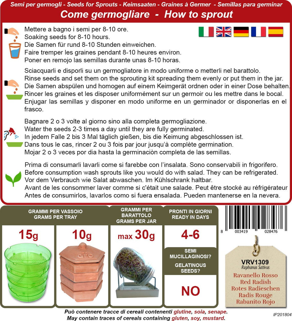  Bio Keimsprossen "Rotes Radieschen", 15 G