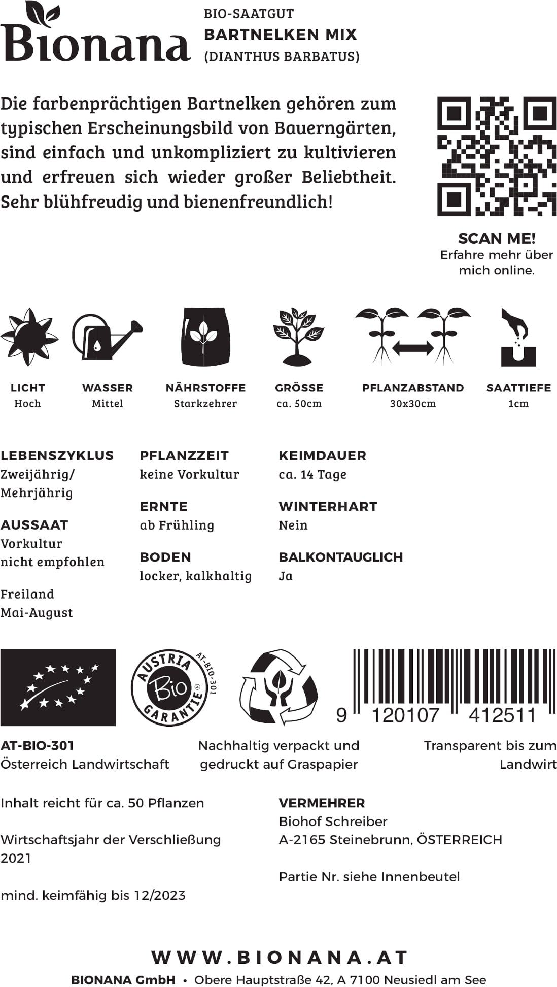  Bio Bartnelken Mix
