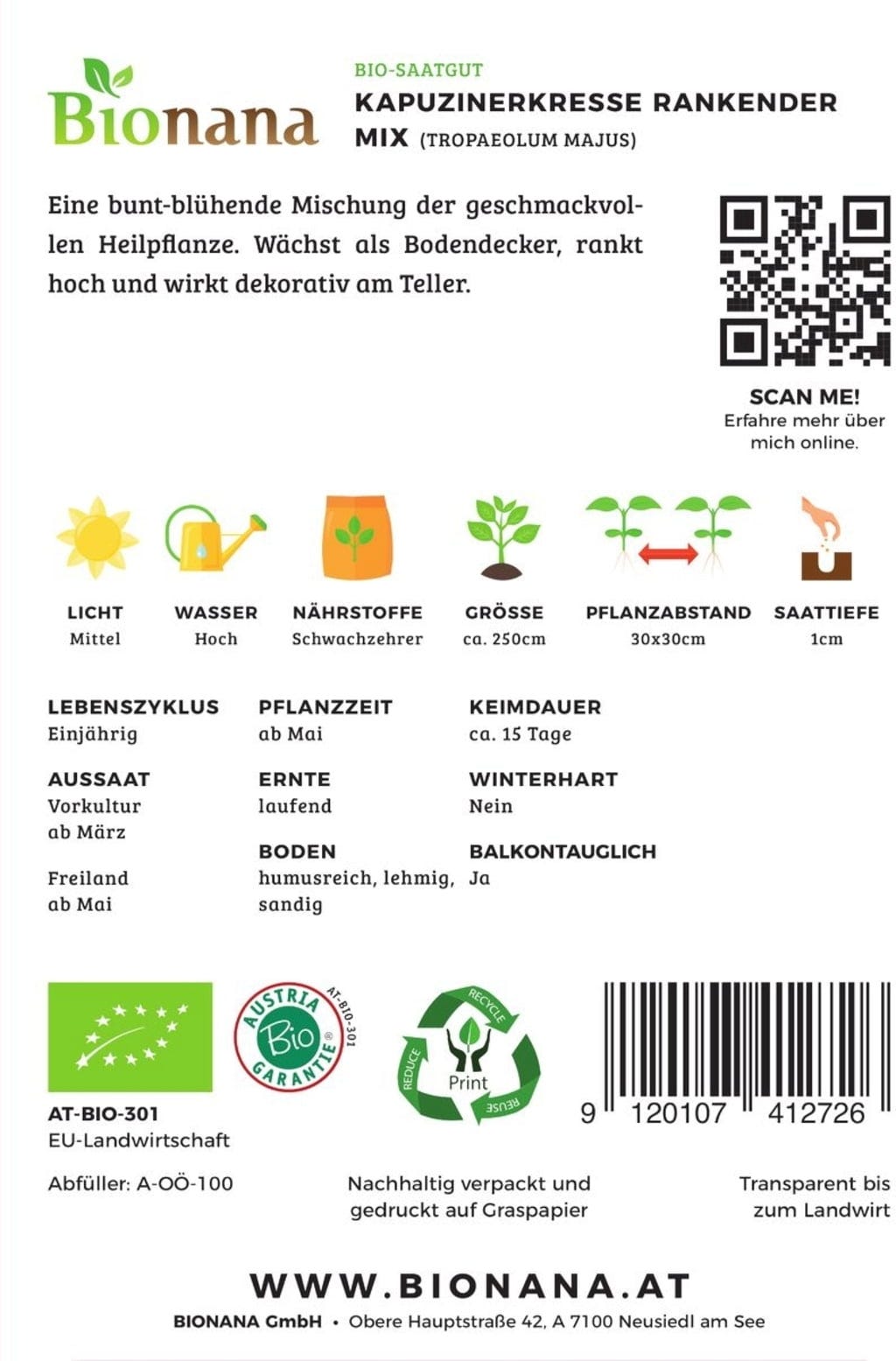  Bio Kapuzinerkresse Mix