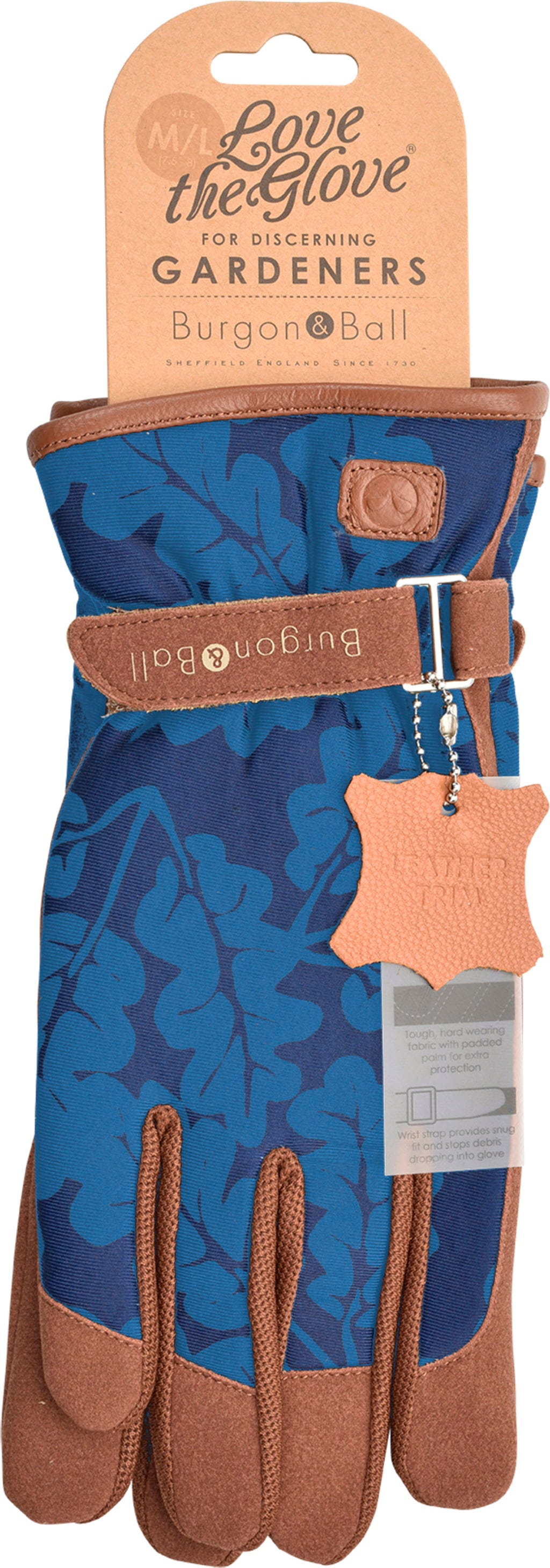 Gartenhandschuhe "Oak Leaf" - Navy, M/L (1 Paar)