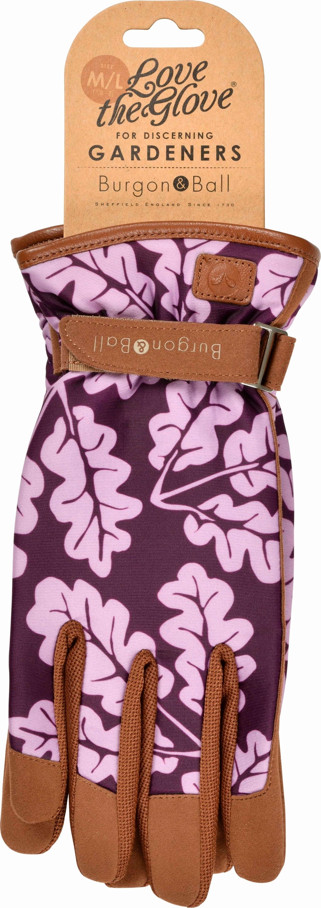  Gartenhandschuhe "Oak Leaf" - Plum, S/M