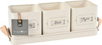  Kräutertöpfe Set Mit Tablett - Creme
