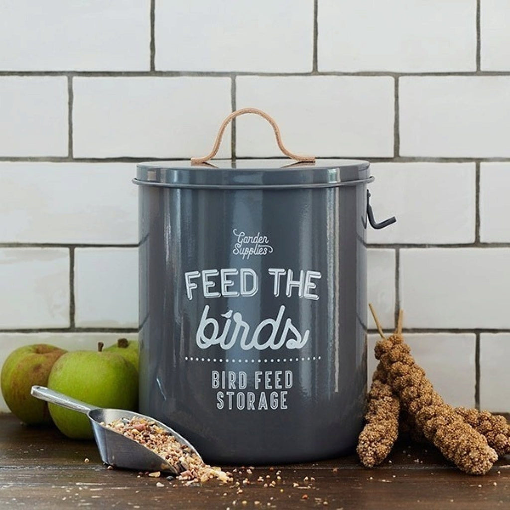  Vogelfutterdose "Feed The Birds" - Grau