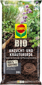 Compo BIO Anzucht- Und Kräuter-Erde Torffrei, 20 Liter