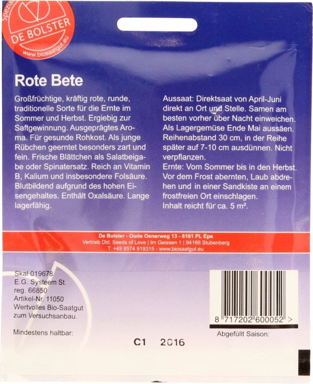  Rote Bete "Rote Kugel 2", 3 G