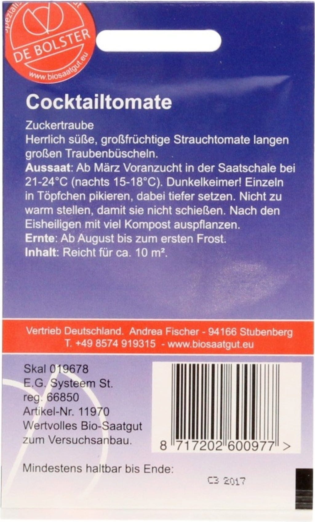  Rote Cocktailtomate "Zuckertraube", 0,30 G