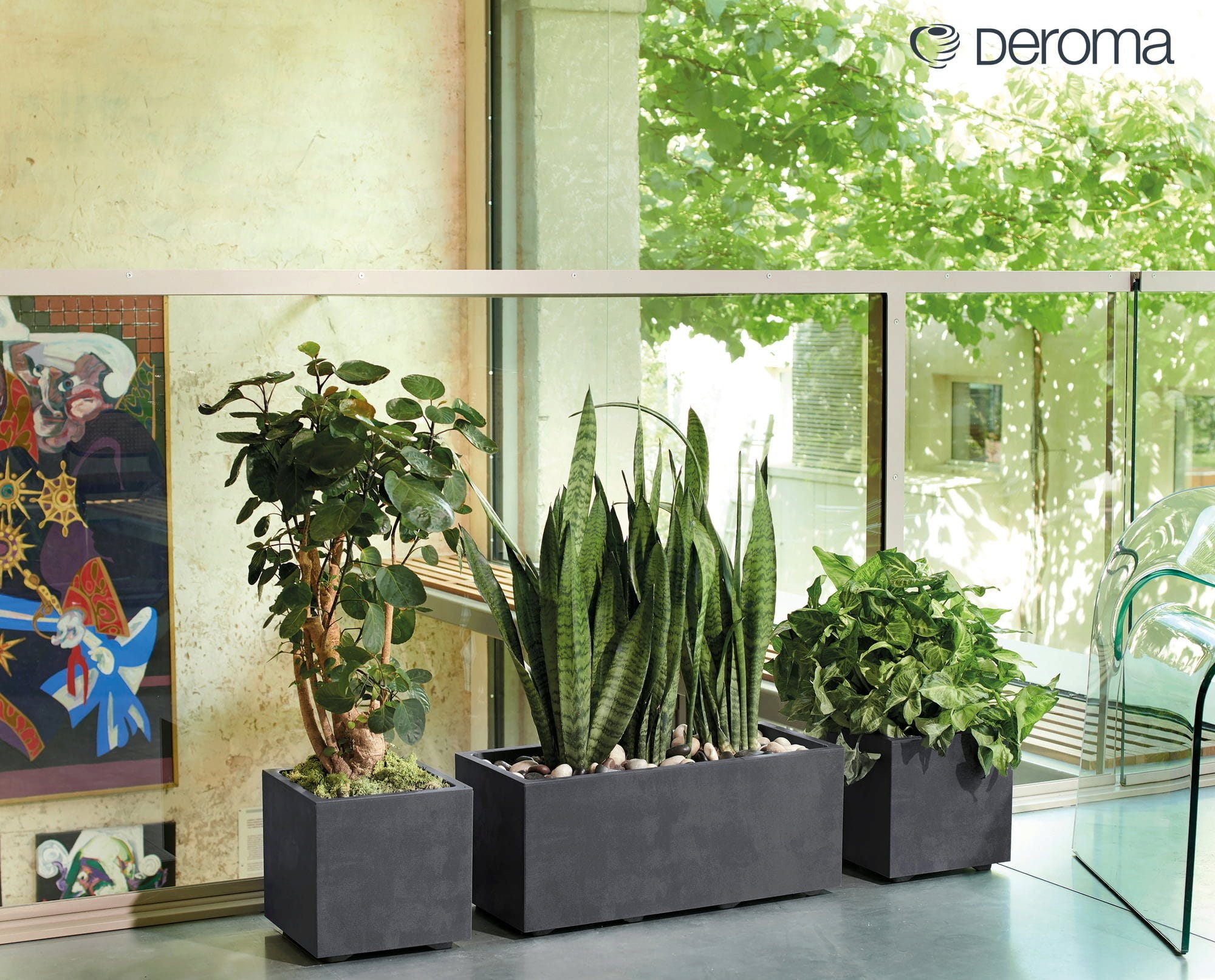  Pflanztopf "Quadro Millenium" Mit Wasserreservoir - Anthrazit, 39 Cm