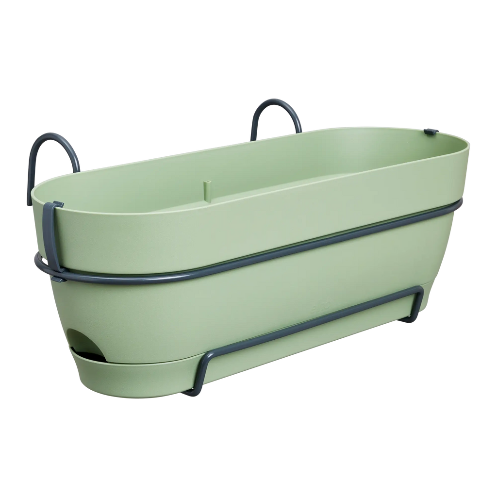 Elho Balkonkasten Vibia Campana Allin1, 50 Cm, Pistazien Grün