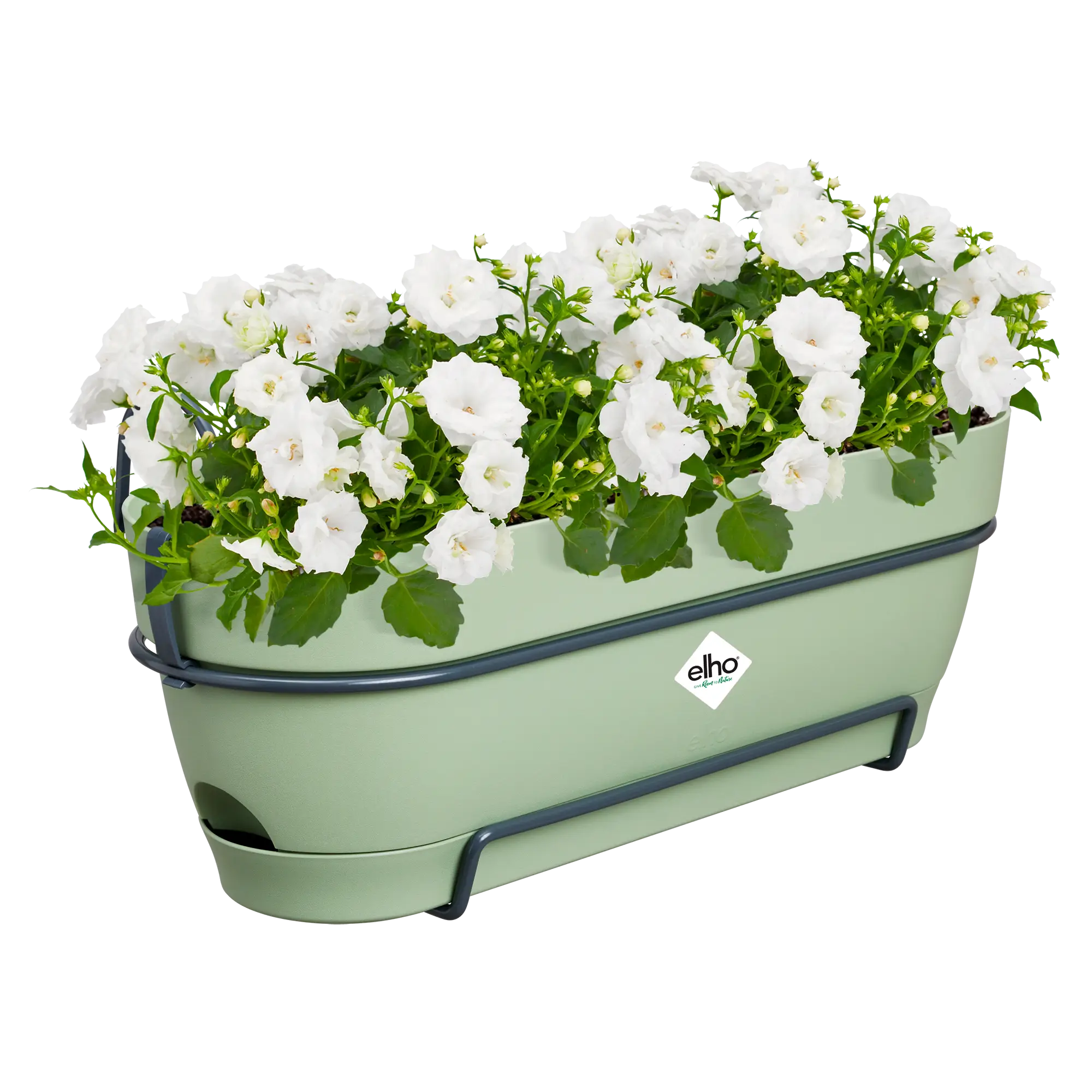 Elho Balkonkasten Vibia Campana Allin1, 50 Cm, Pistazien Grün