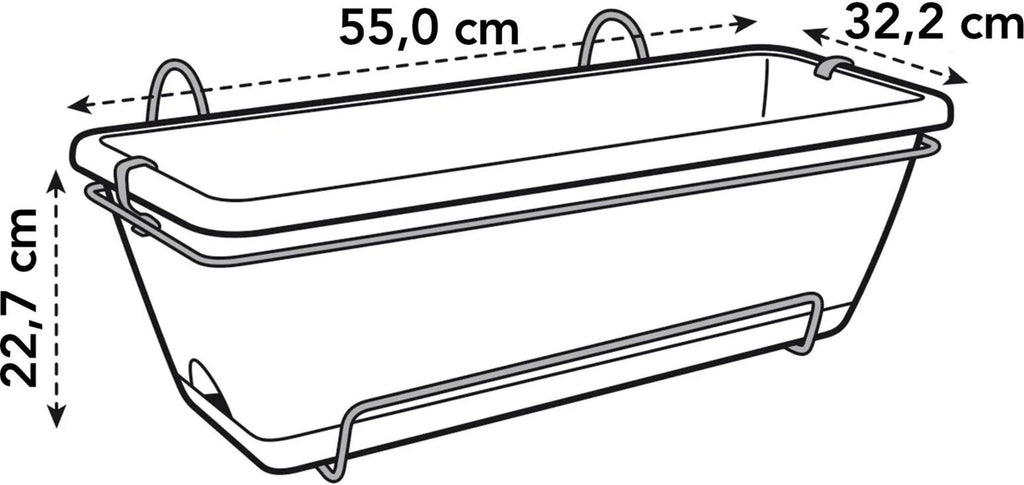 Elho Barcelona Xl Allin1 55 Cm, Anthrazit