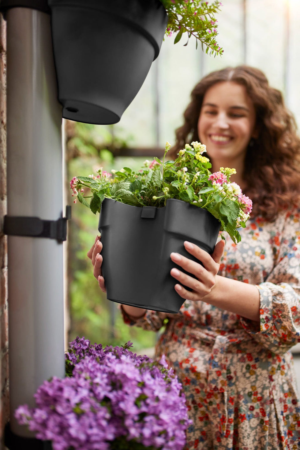 Elho Regenfallrohrpflanzgefäß Vibia Campana 22cm, Anthrazit