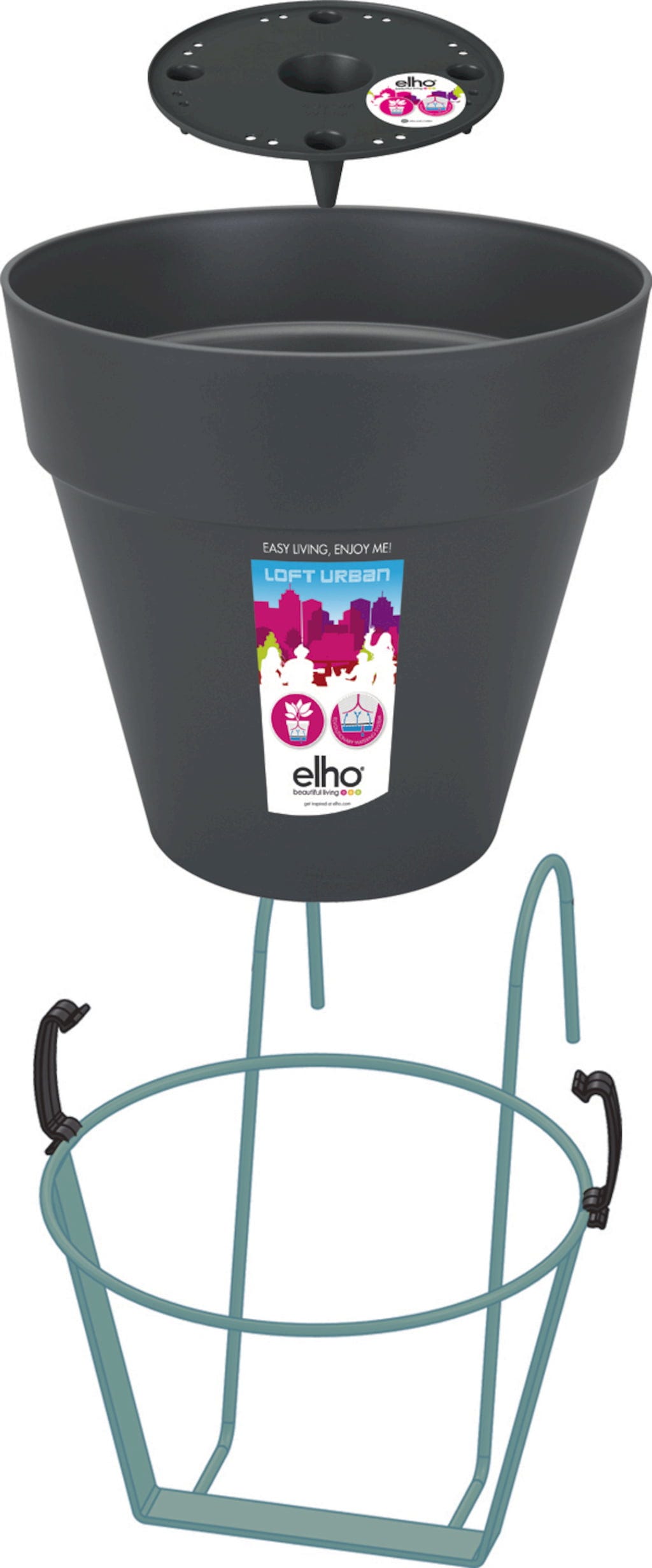 Elho Loft Urban "balkon Potholder", Anthrazit