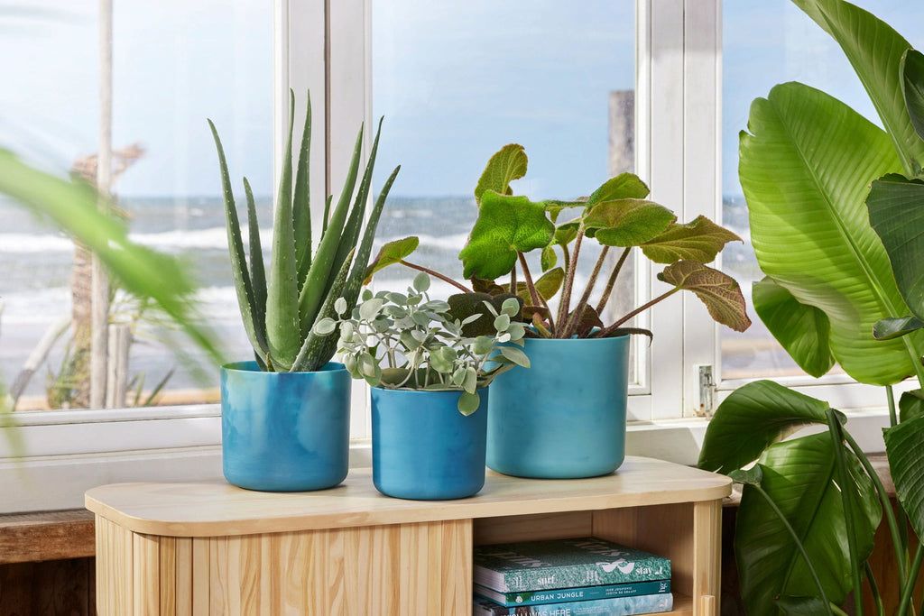 Elho Pflanztopf "The Ocean Collection" Rund - Atlantikblau, 14 Cm