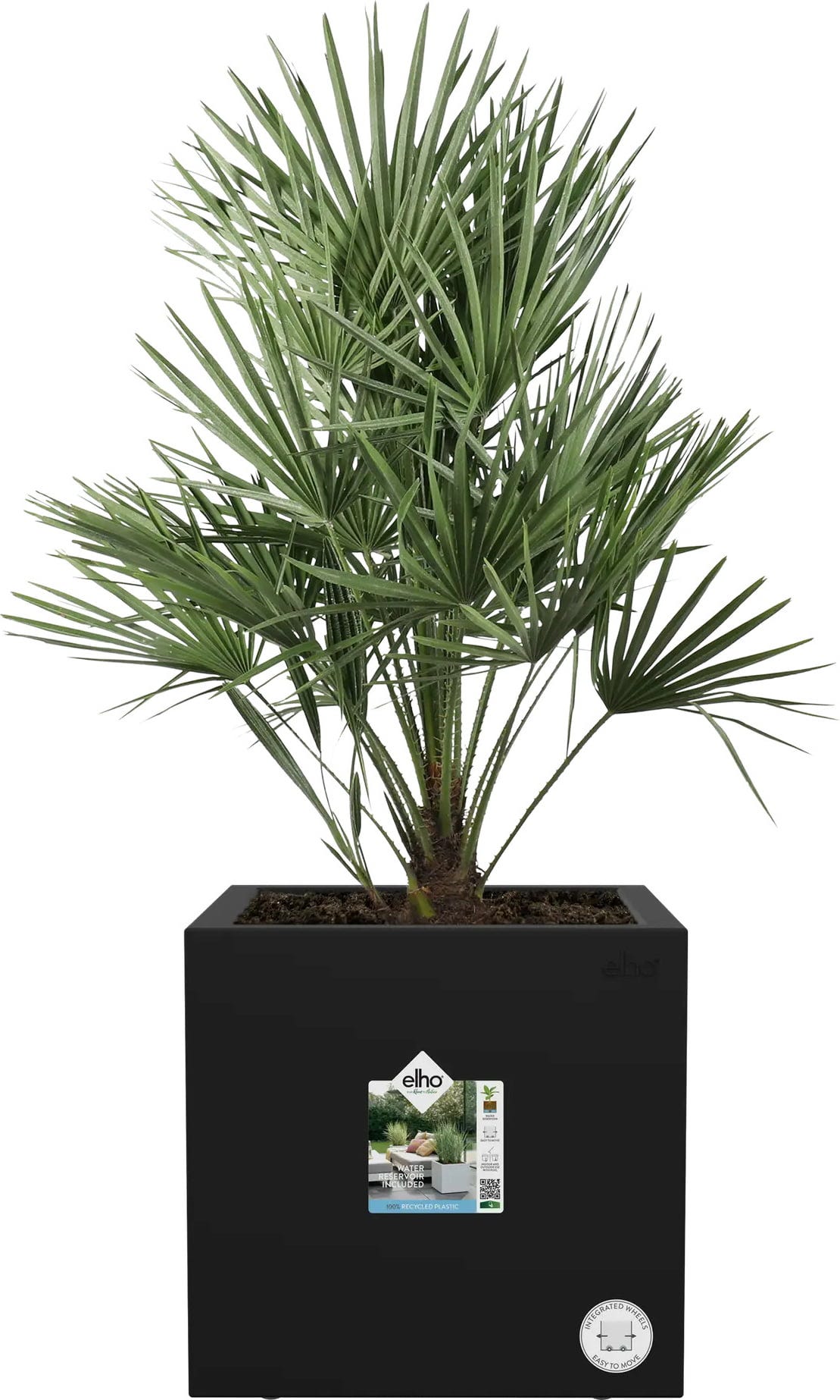 Elho Pflanztopf Vivo Next Quadrat - 40 Cm, Living Schwarz