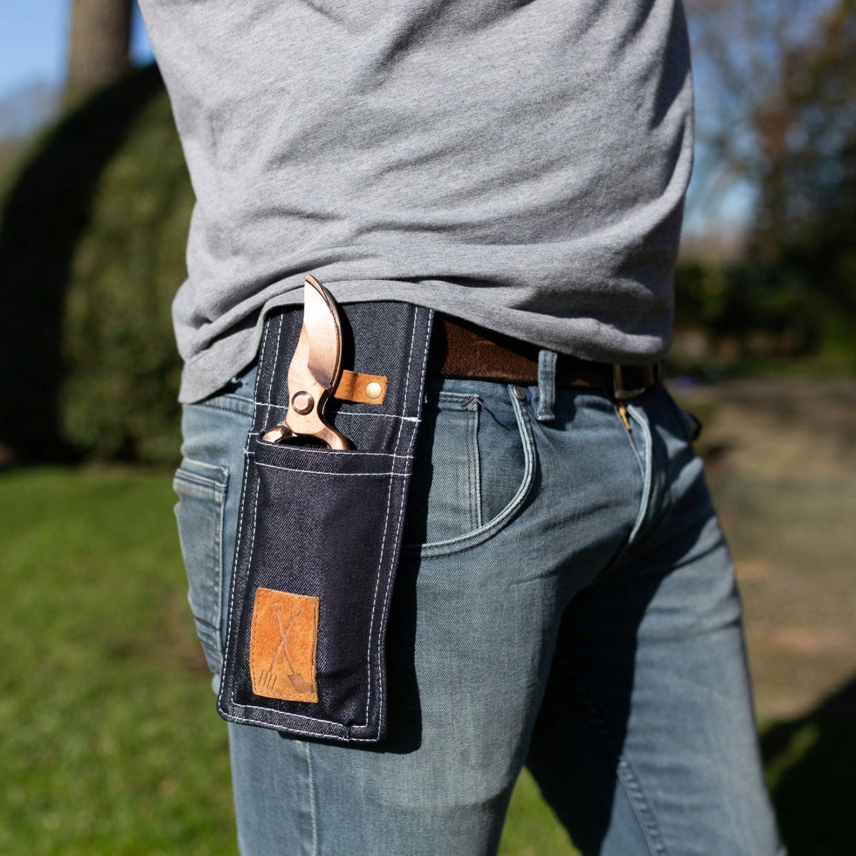 ESSCHERT DESIGN Gartengerätescheide "Denim"