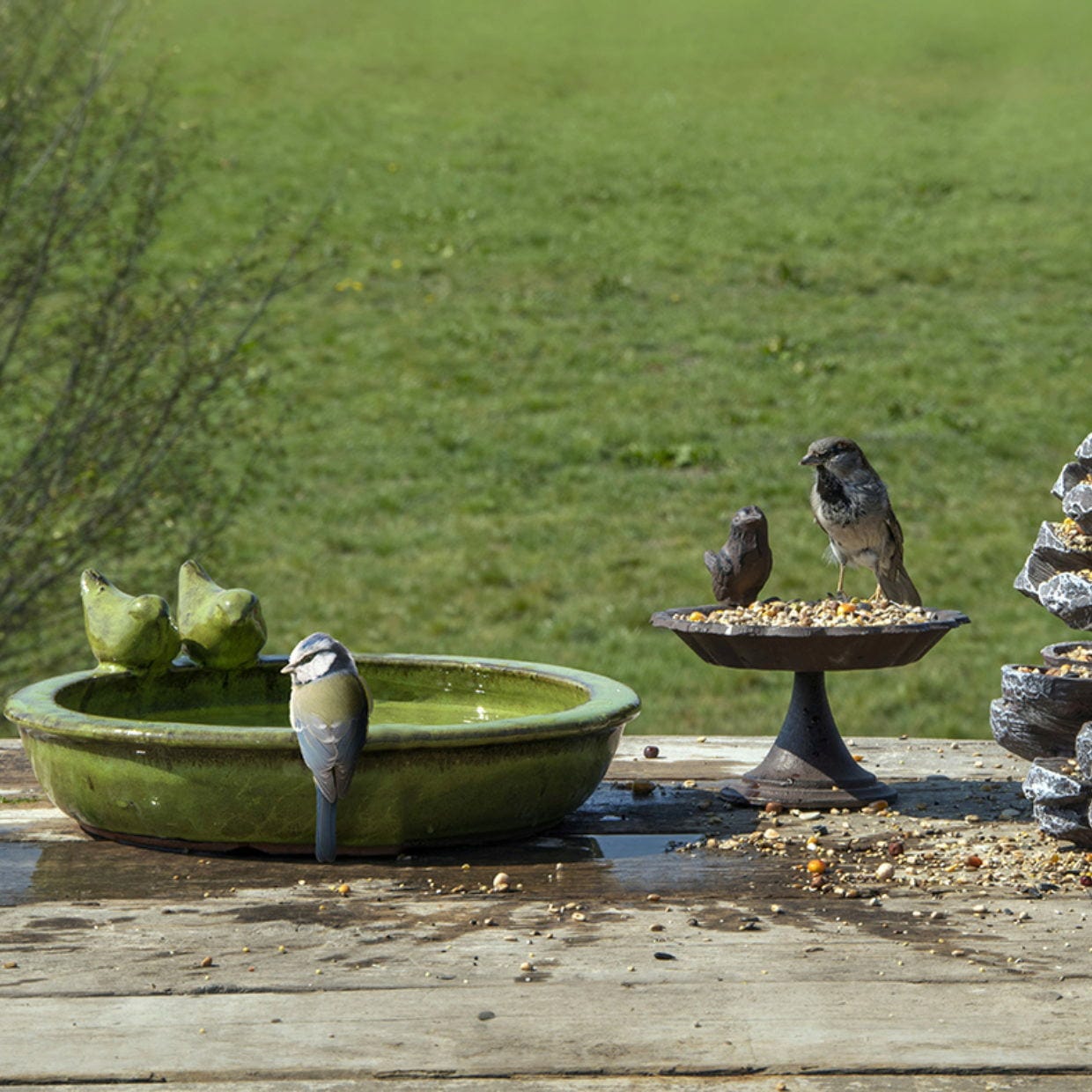 ESSCHERT DESIGN Vogelbad, Grün