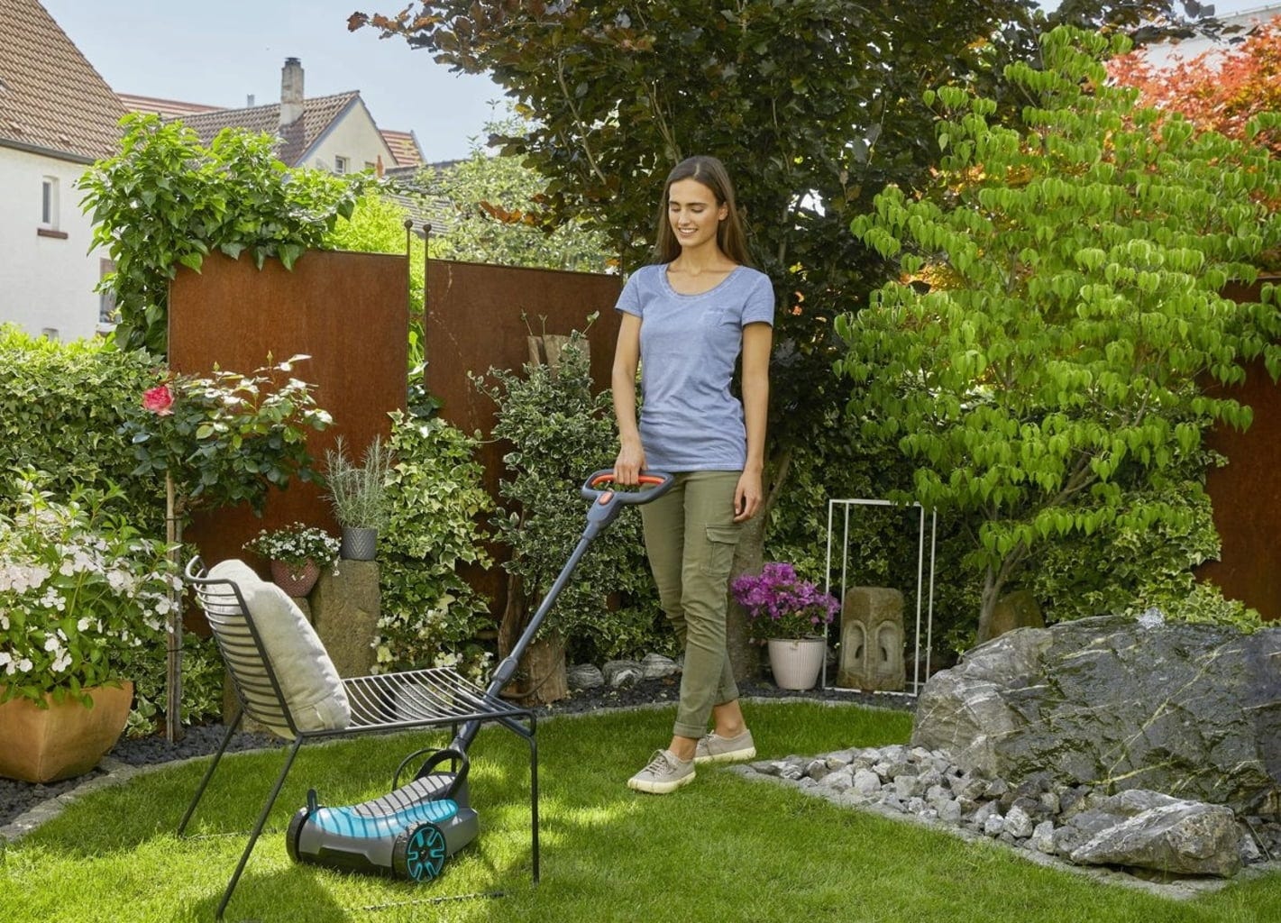 Gardena Akku-Rasenmäher HandyMower 22/18V P4A Ready-To-Use Set