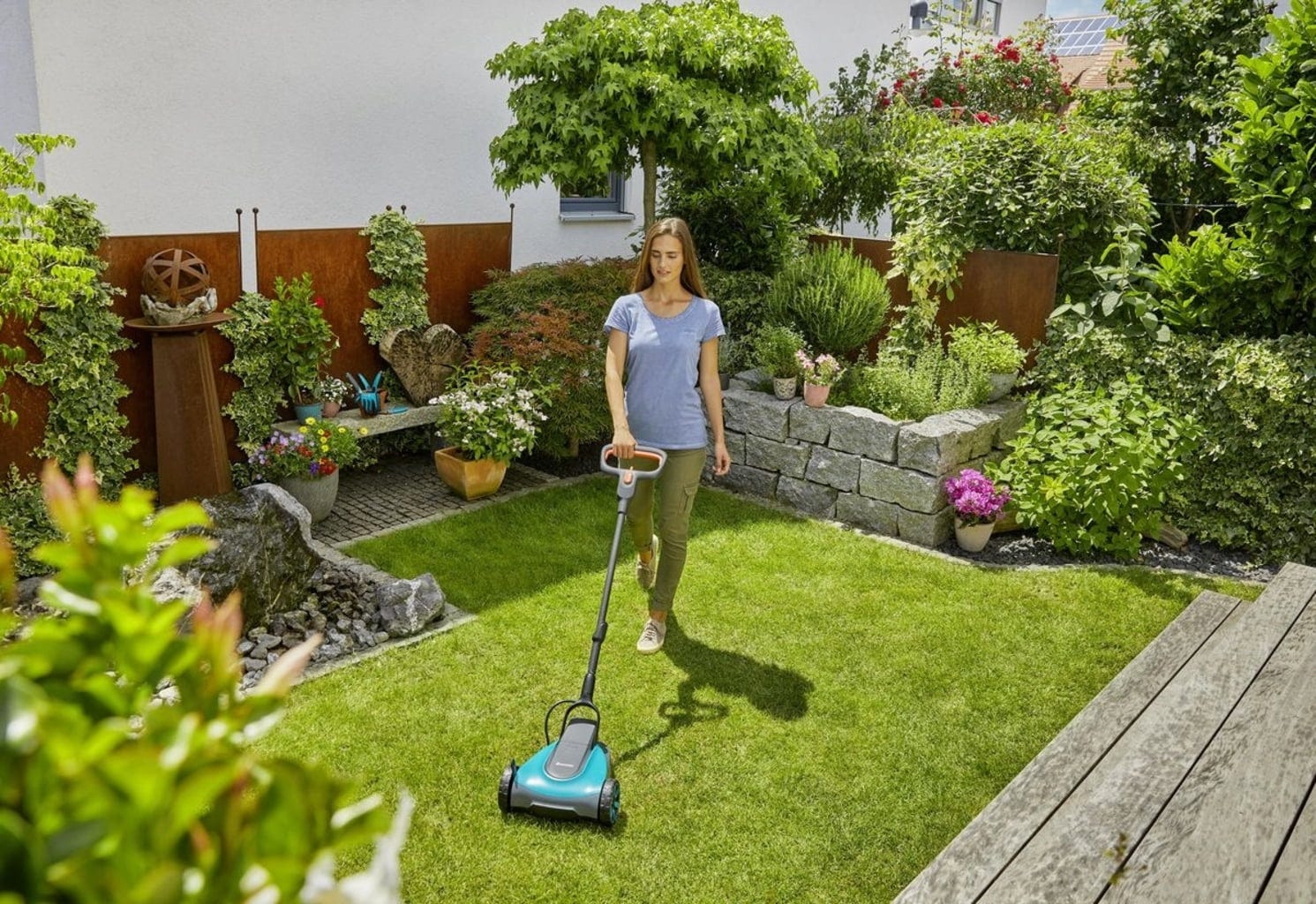 Gardena Akku-Rasenmäher HandyMower 22/18V P4A Ready-To-Use Set