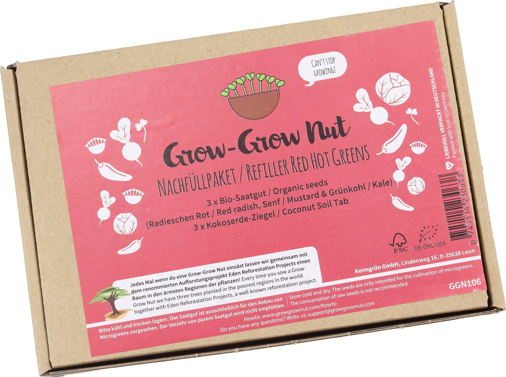  Microgreens Nachfüllpaket "Red Hot Greens"