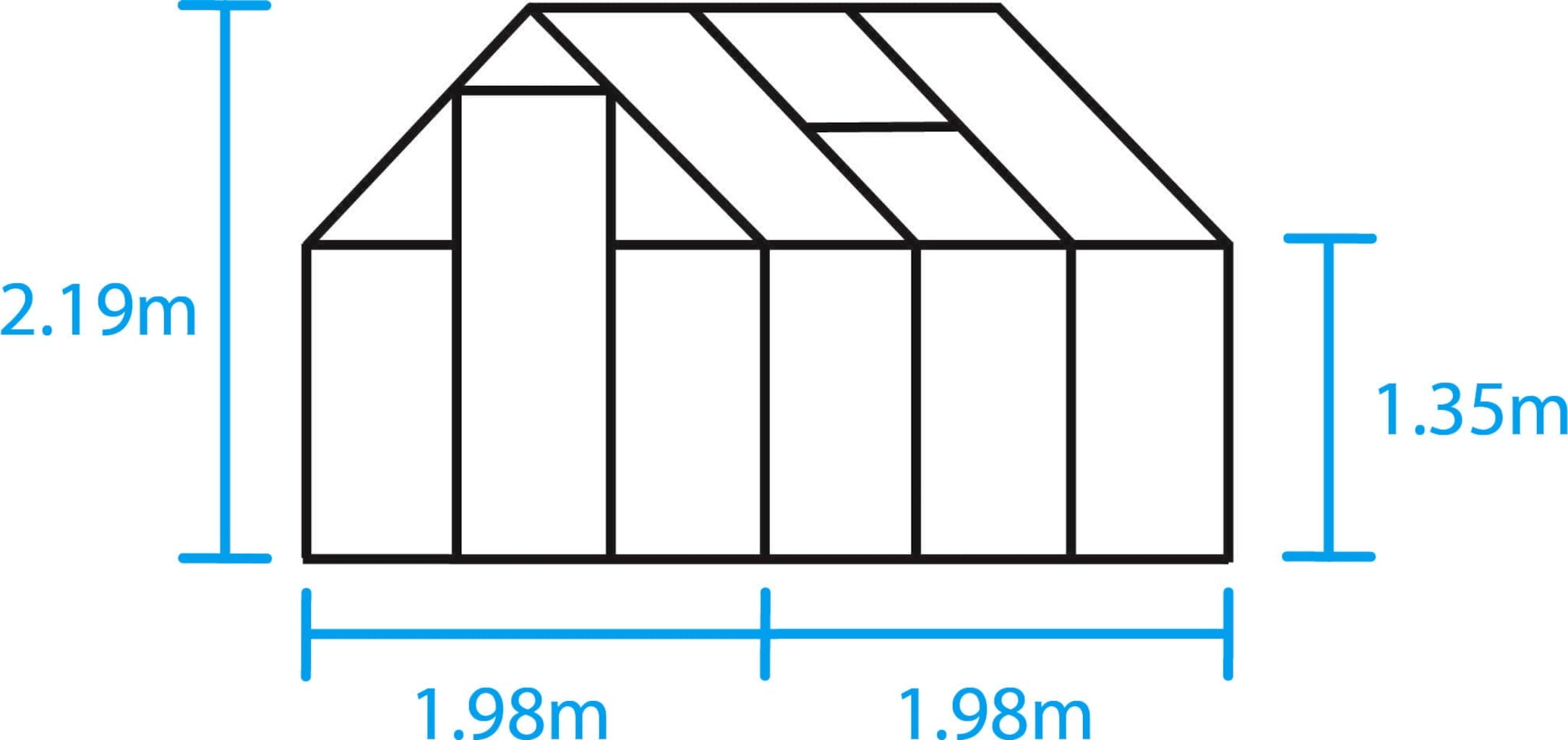 Halls Gewächshaus "Qube" - Schwarz, 3,9 M² (66)