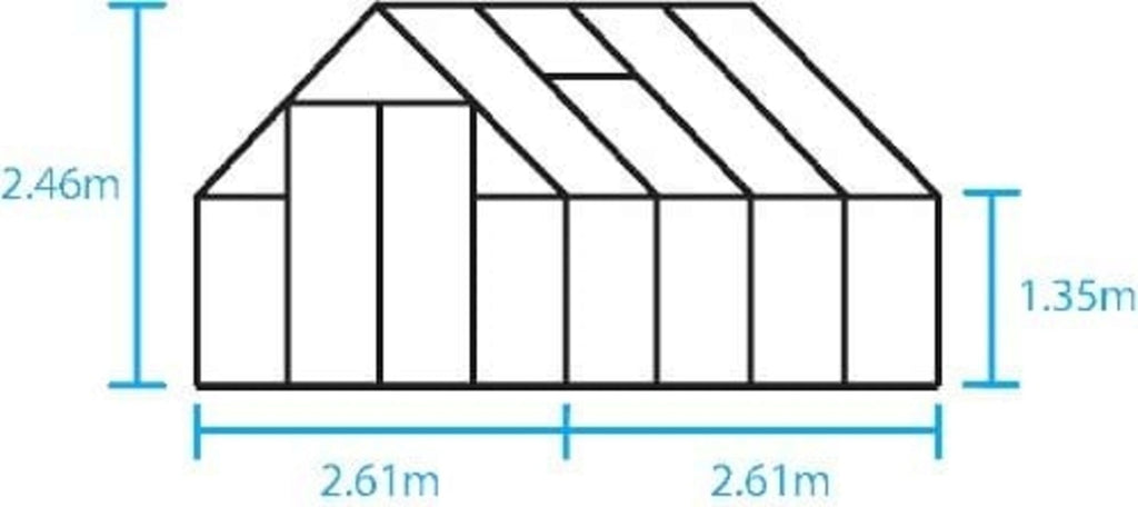 Halls Gewächshaus "Qube+" Schwarz, 6,6 M² (88)