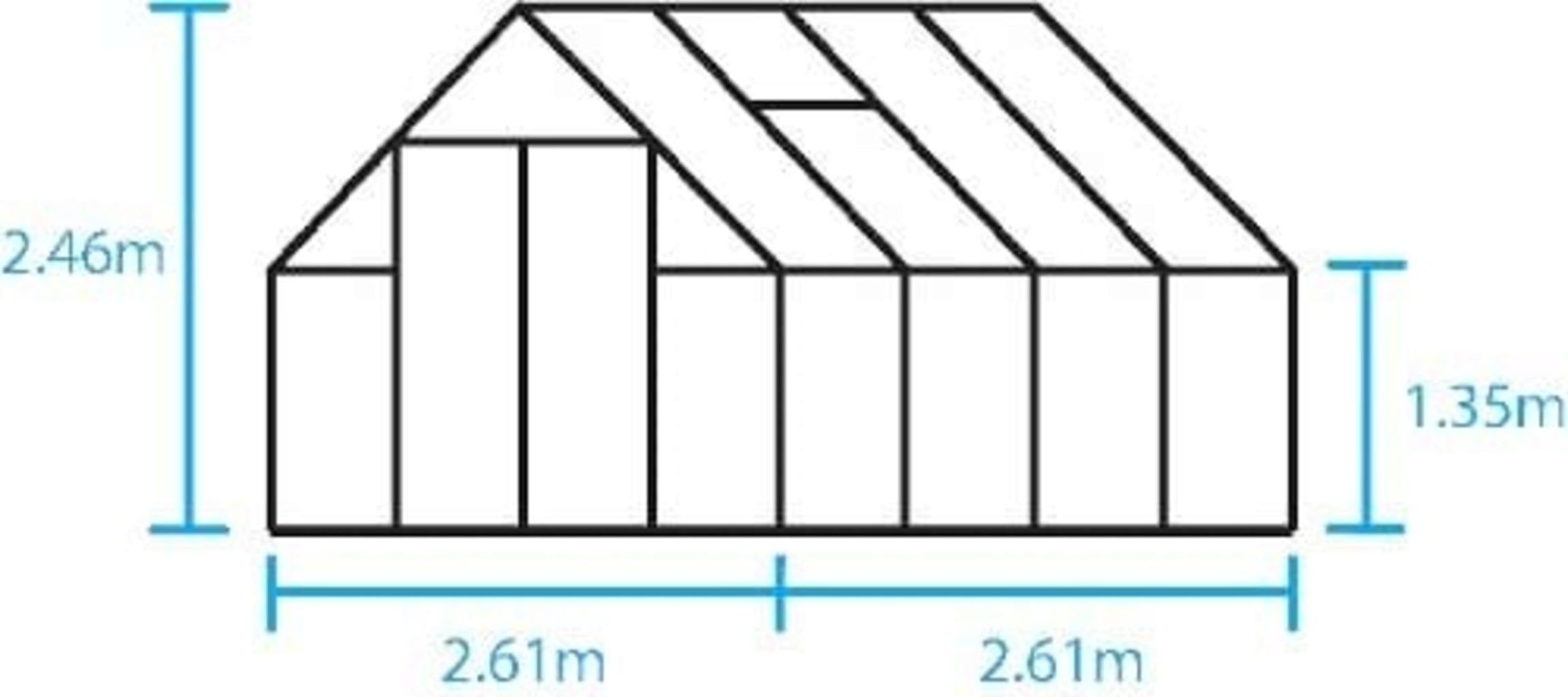 Halls Gewächshaus "Qube+" Schwarz, 6,6 M² (88)