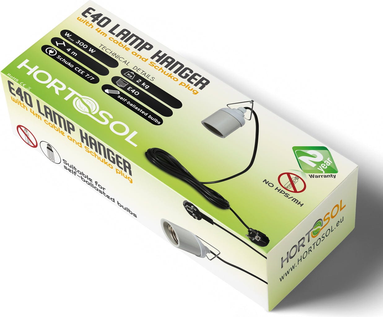  E40 Lampenaufhänger Verkabelt 4m