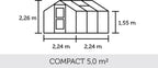Juliana Gewächshaus Compact - Anthrazit Mit 3 Mm ESG, 5 M²