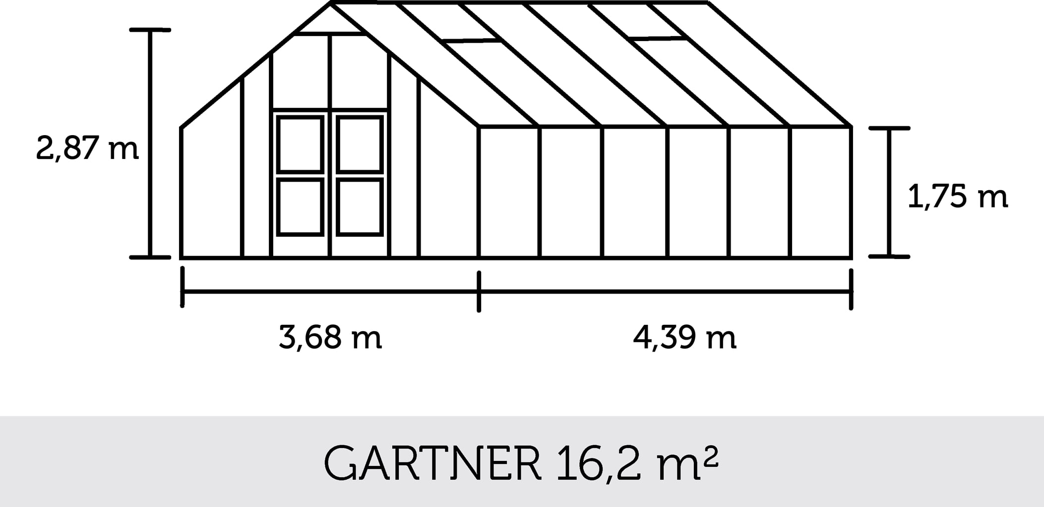 Juliana Gewächshaus Gartner - Anthrazit Mit 3 Mm ESG, 16,2 M²