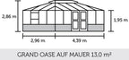 Juliana Gewächshaus Grand Oase Für Mauer - Anthrazit, 13 M²