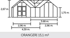 Juliana Gewächshaus Orangerie - Anthrazit, 15,1 M²