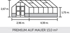 Juliana Gewächshaus Premium - Anthrazit Für Mauer 13 M²- 3 Mm ESG