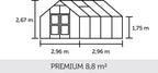 Juliana Gewächshaus Premium - Anthrazit Mit 3 Mm ESG, 8,8 M²