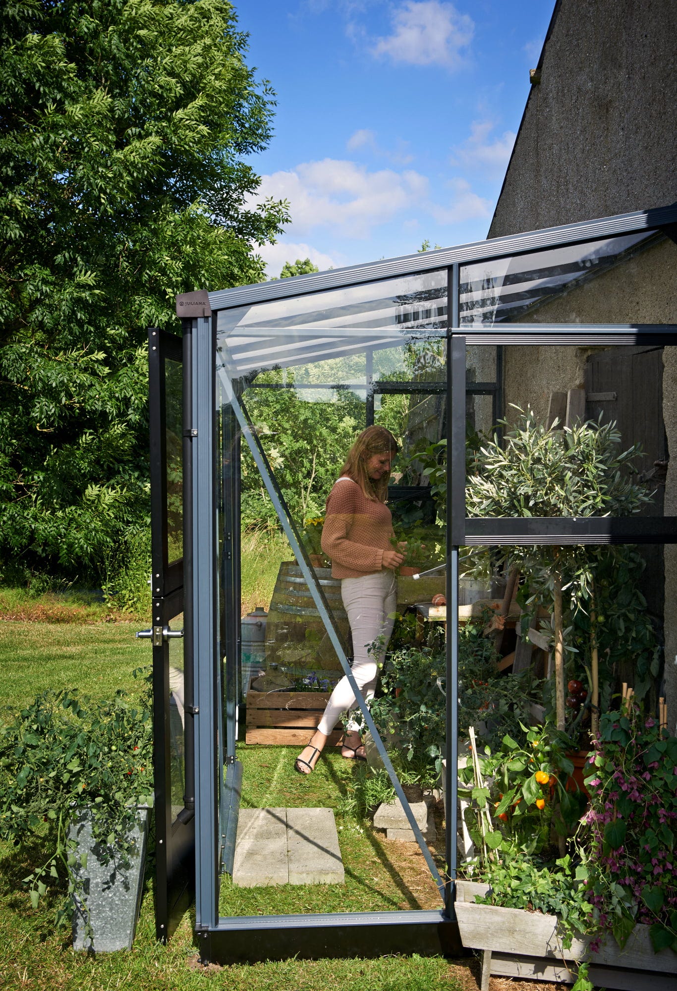 Juliana Gewächshaus Veranda - Anthrazit, 4,4 M²