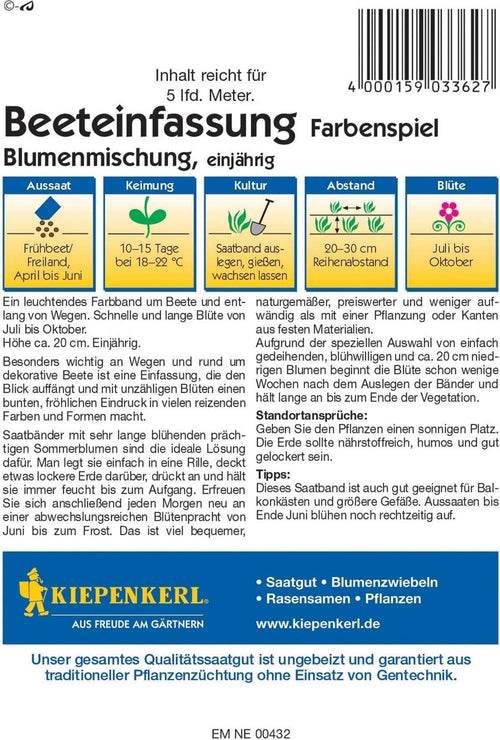  Beeteinfassung "Farbenspiel" - Saatband