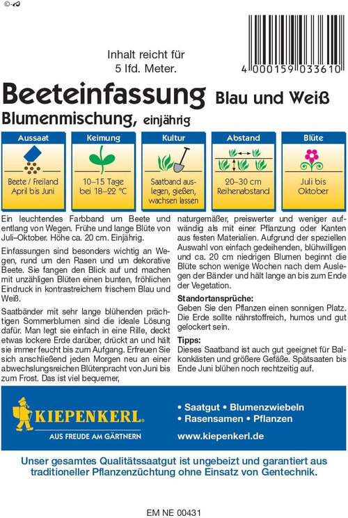  Beeteinfassungsmischung Blau/Weiß - Saatbänder