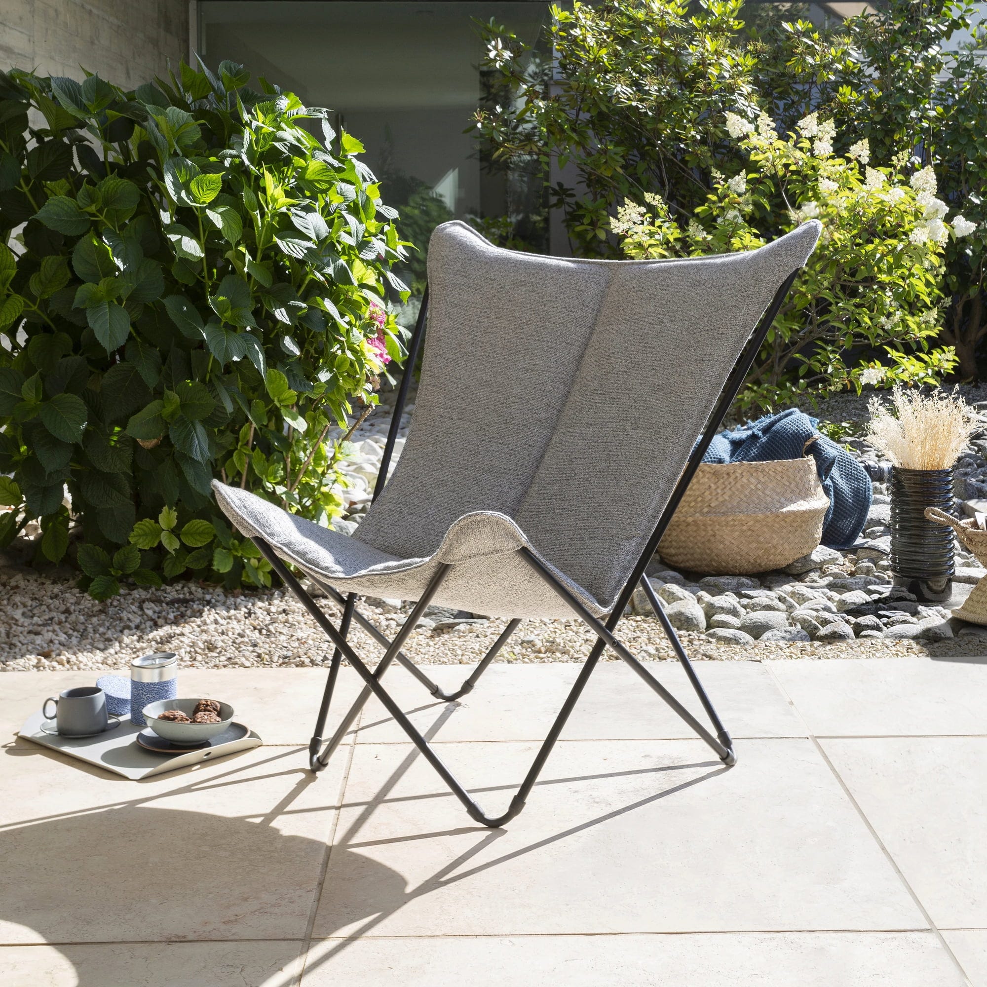 Lafuma SPHINX Lounge Chair Sunbrella Granite