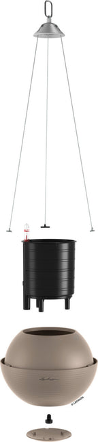 LECHUZA Blumenampel BOLA Color 32, Sandbraun