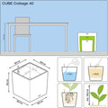 LECHUZA Pflanzgefäß CUBE Cottage 40, Mokka
