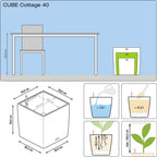 LECHUZA Pflanzgefäß CUBE Cottage 40, Mokka