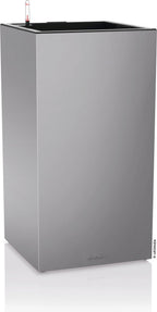 LECHUZA Pflanzgefäß CANTO Premium 40 High, LED, Silber Metallic