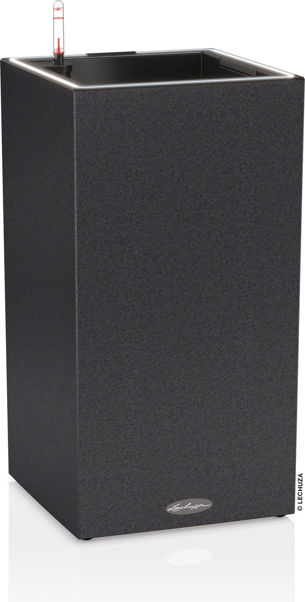 LECHUZA Pflanzgefäß CANTO Stone 30 LED High, Graphitschwarz