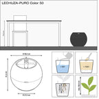 LECHUZA Pflanzgefäß PURO Color 50, Schiefergrau, Schiefergrau