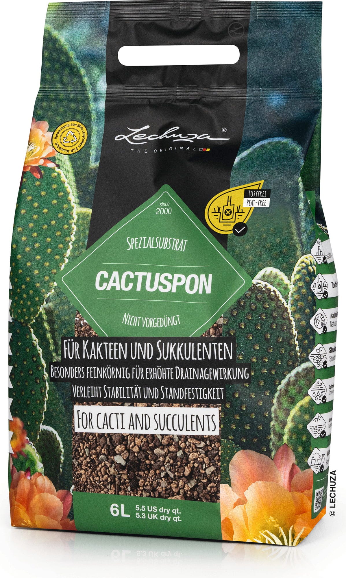 LECHUZA Substrat Cactus-PON, 6 Liter