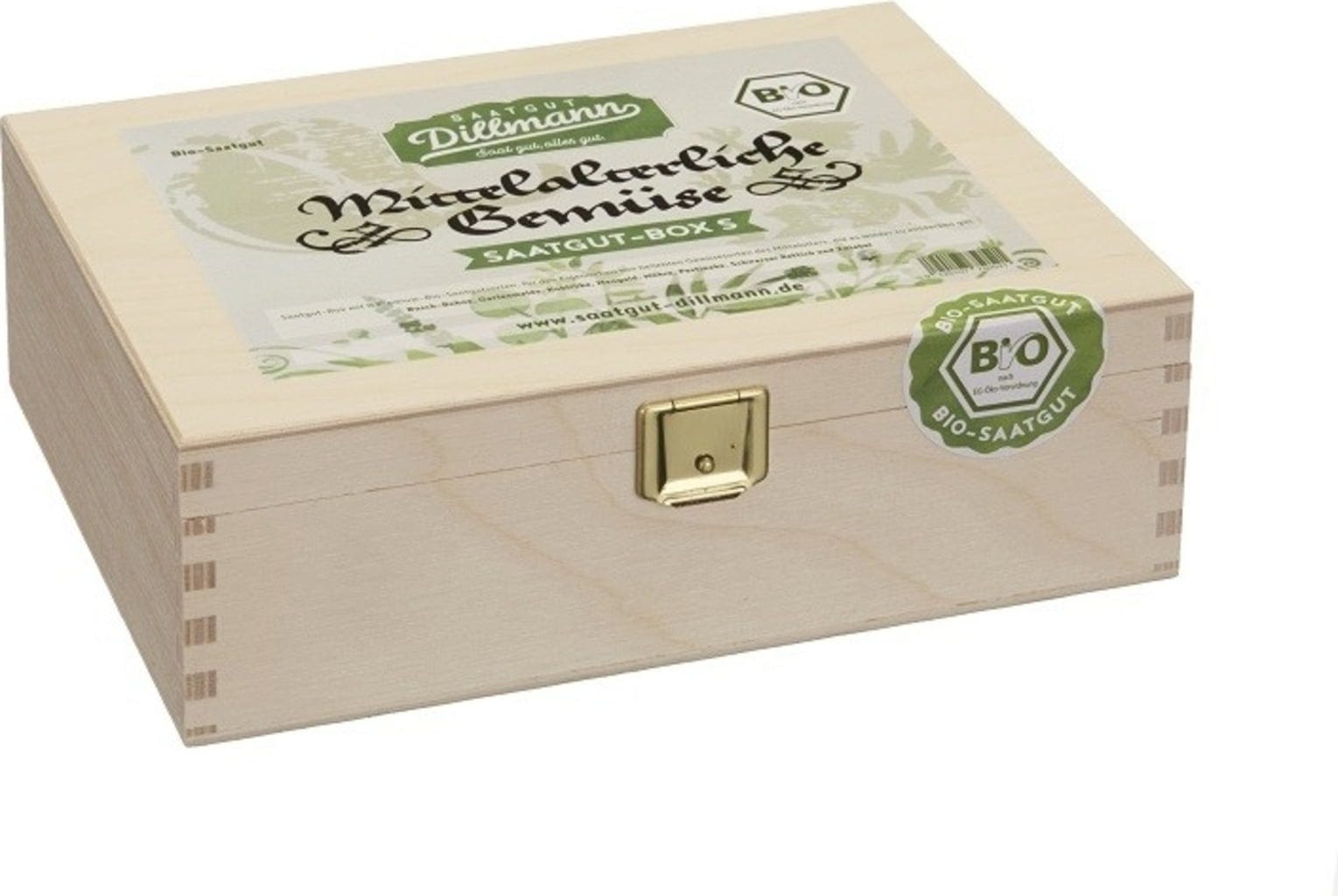 Mittelalterliche Gemüse Saatgut-Box S Bio, Holzbox