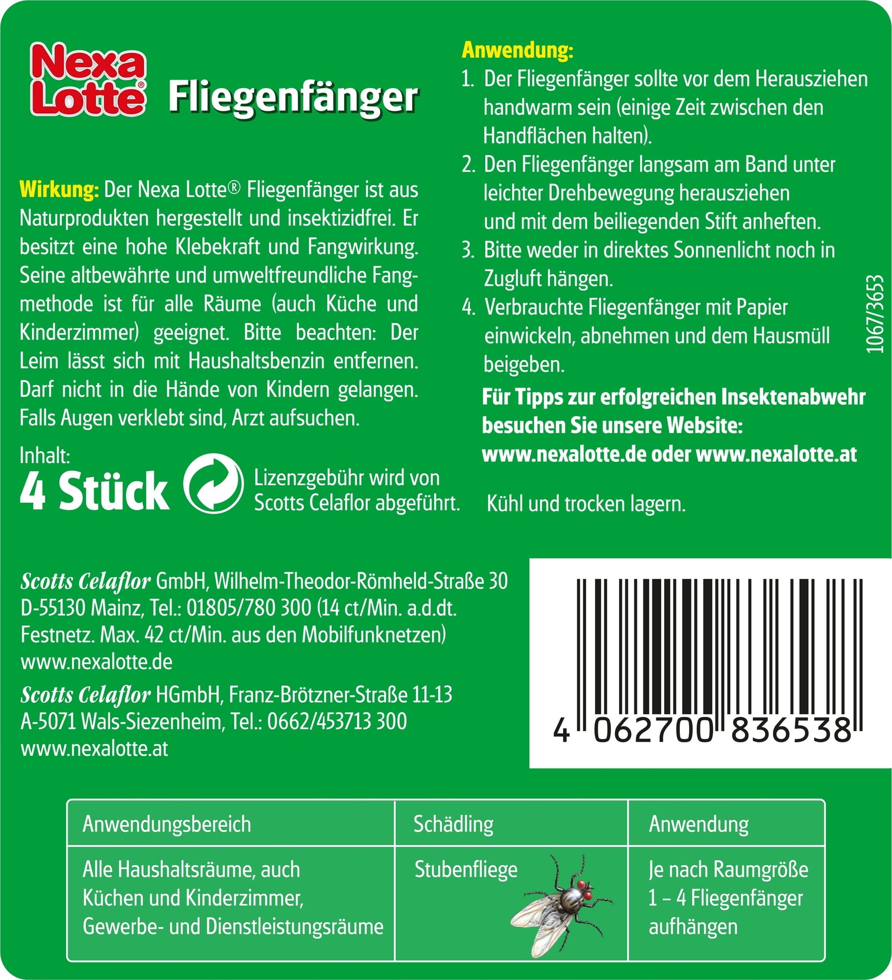  Fliegenfänger, 4 Stück